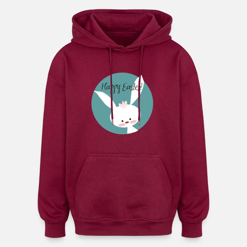 Happy Easter - Oversized Unisex Hoodie - Burgunderrot