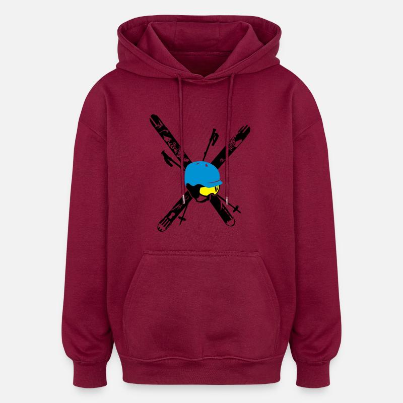 Compilation de ski gratuit - Sweat à capuche oversize unisexe - bordeaux