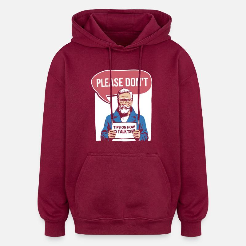 Silencieux et introverti - Sweat à capuche oversize unisexe - bordeaux