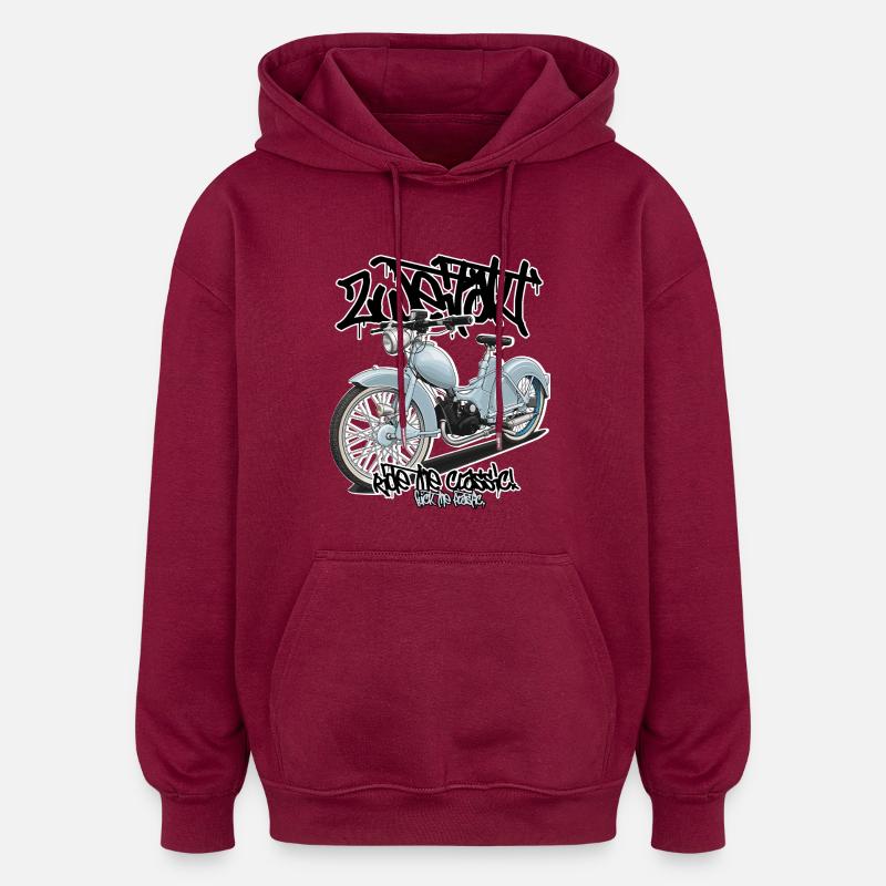 SR2 (bleu clair) // Illustration - Sweat à capuche oversize unisexe - bordeaux
