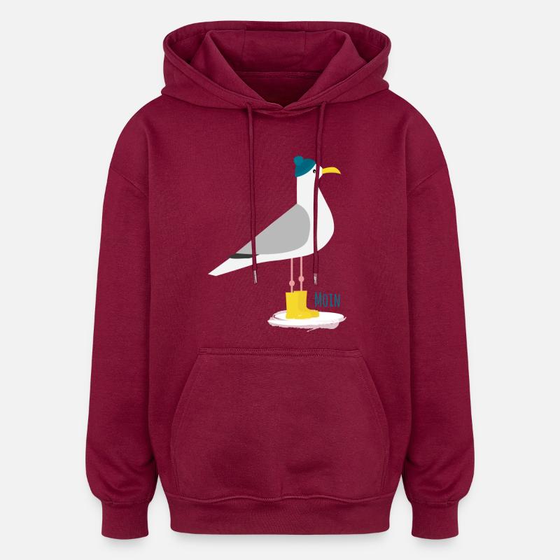 Möwe Bommelmütze MOIN - Oversized Unisex Hoodie - Burgunderrot