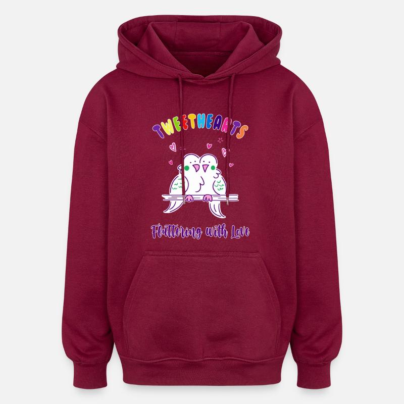 Tweethearts Flatter avec amour - Sweat à capuche oversize unisexe - bordeaux