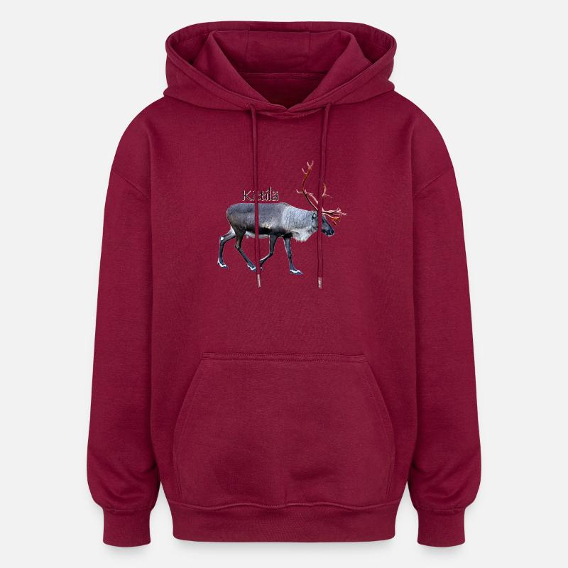 Kittila - Sweat à capuche oversize unisexe - bordeaux