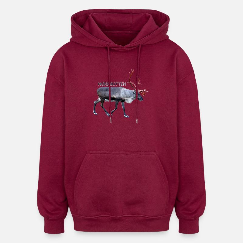 Norrbotten - Sweat à capuche oversize unisexe - bordeaux