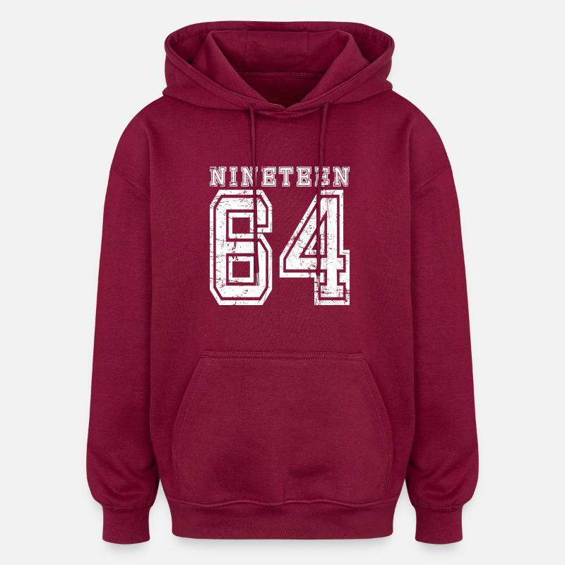 1964 NINETEEN - Sweat à capuche oversize unisexe - bordeaux