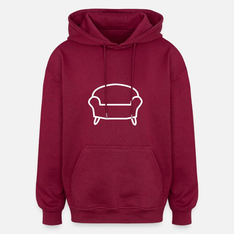 Canapé canapé idée cadeau - Sweat à capuche oversize unisexe - bordeaux