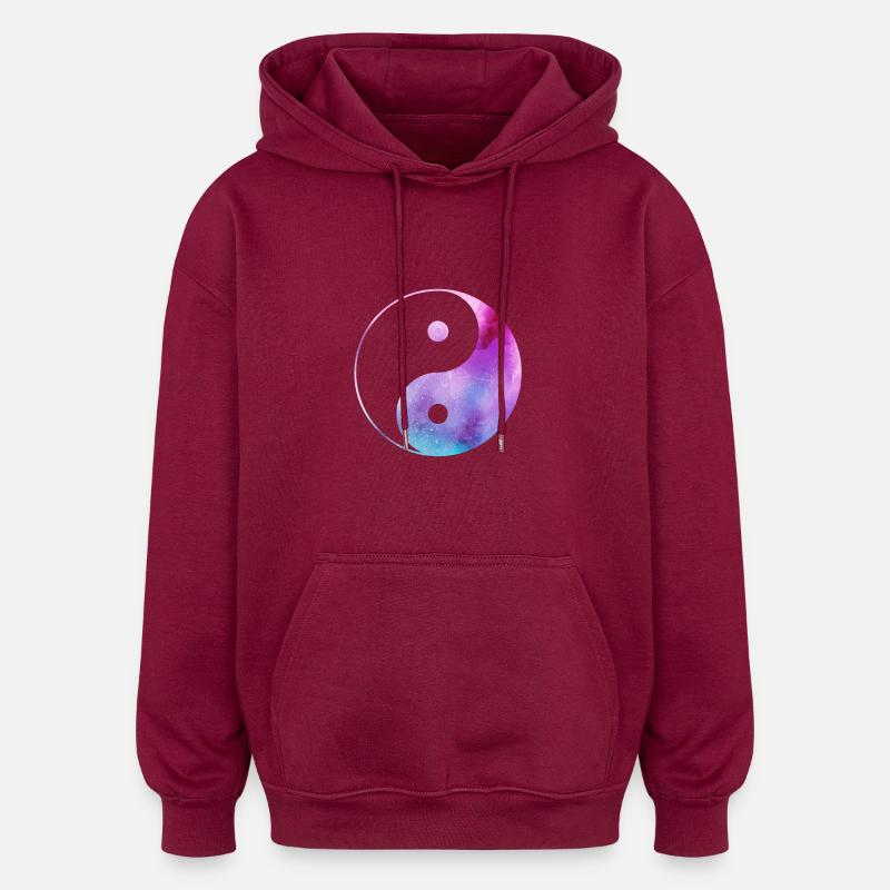 Yin Yang - Sweat à capuche oversize unisexe - bordeaux