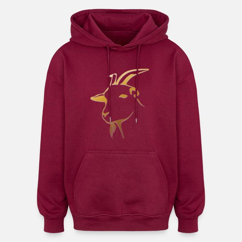 goat28 - Sweat à capuche oversize unisexe - bordeaux