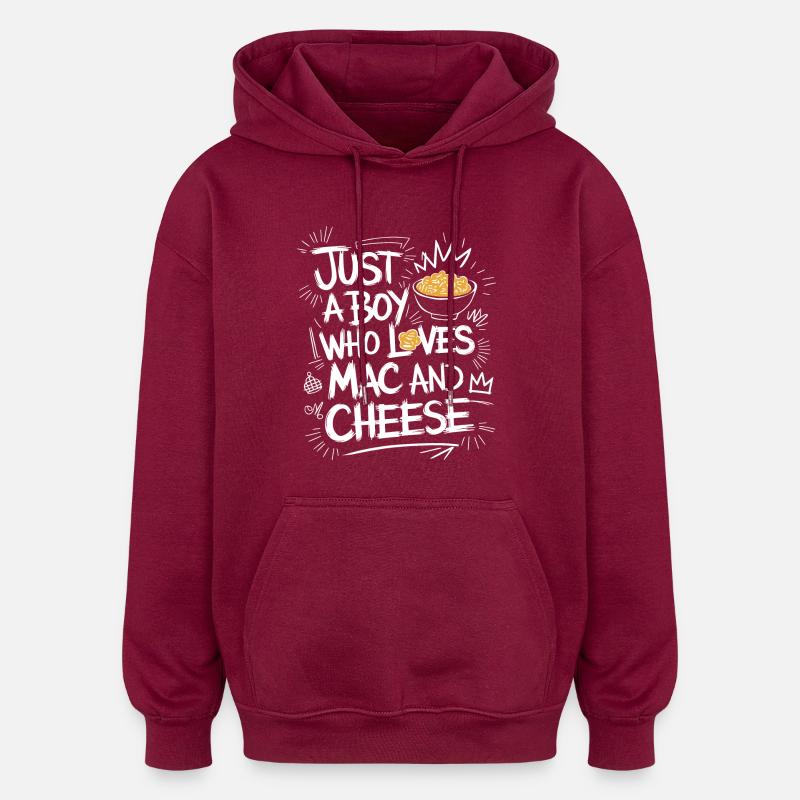 Fancy Mac 'n' Cheese - Oversized Unisex Hoodie - burgundy