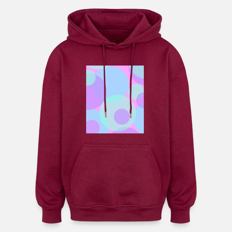 Points en pastel - Sweat à capuche oversize unisexe - bordeaux