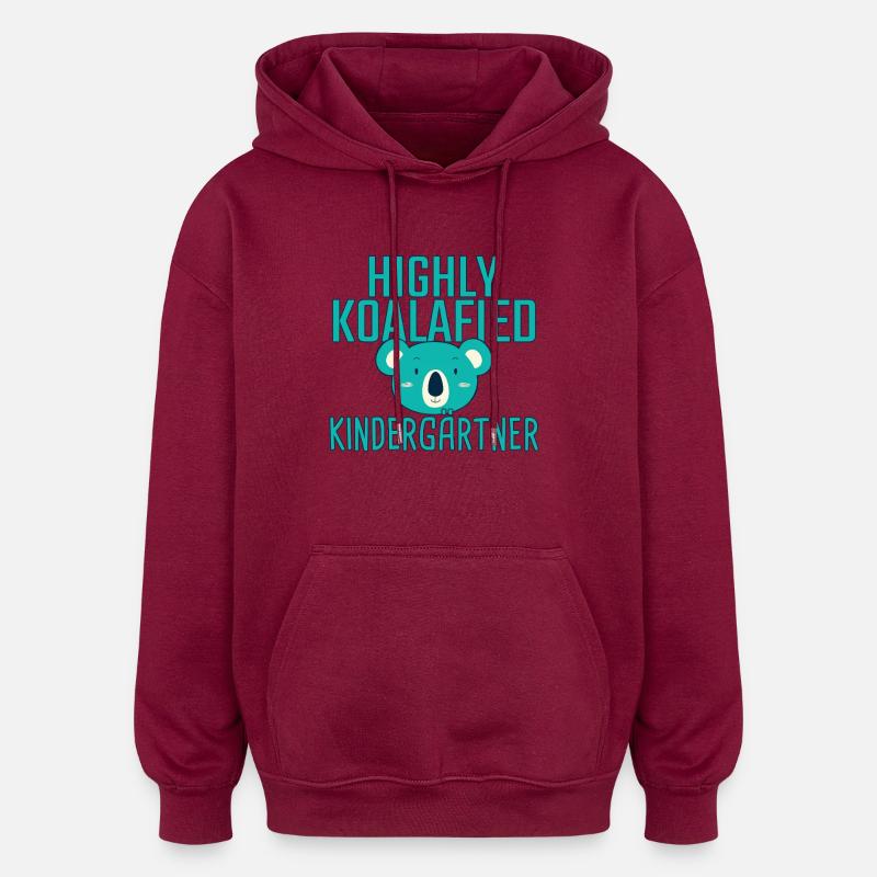 Enseignant de maternelle Koalafied - Sweat à capuche oversize unisexe - bordeaux