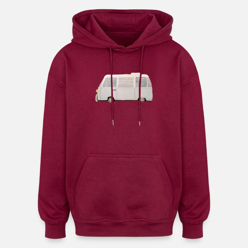 Camping-car - Sweat à capuche oversize unisexe - bordeaux
