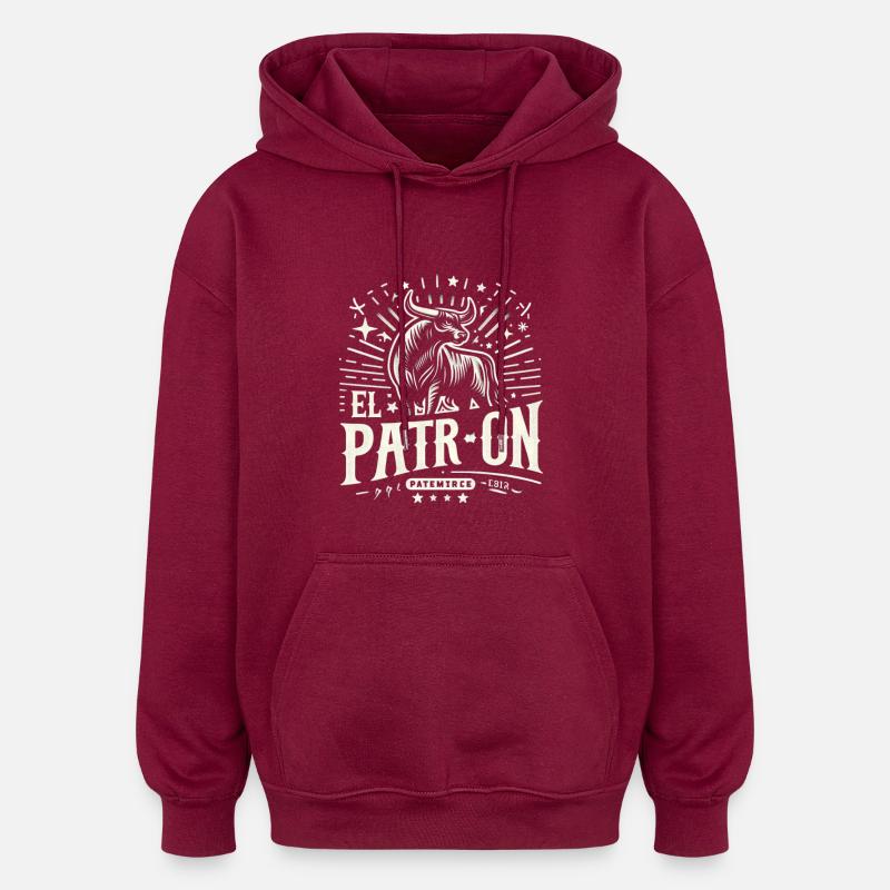 El PatrOn Bull Logo - Sweat à capuche oversize unisexe - bordeaux