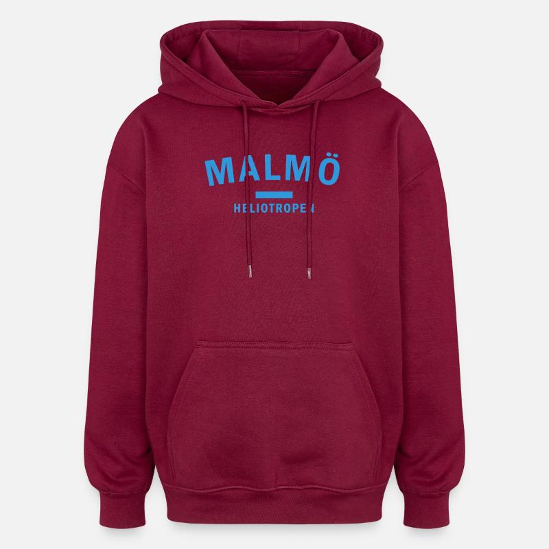 Cultiver Malmö Heliotrope Design - Sweat à capuche oversize unisexe - bordeaux