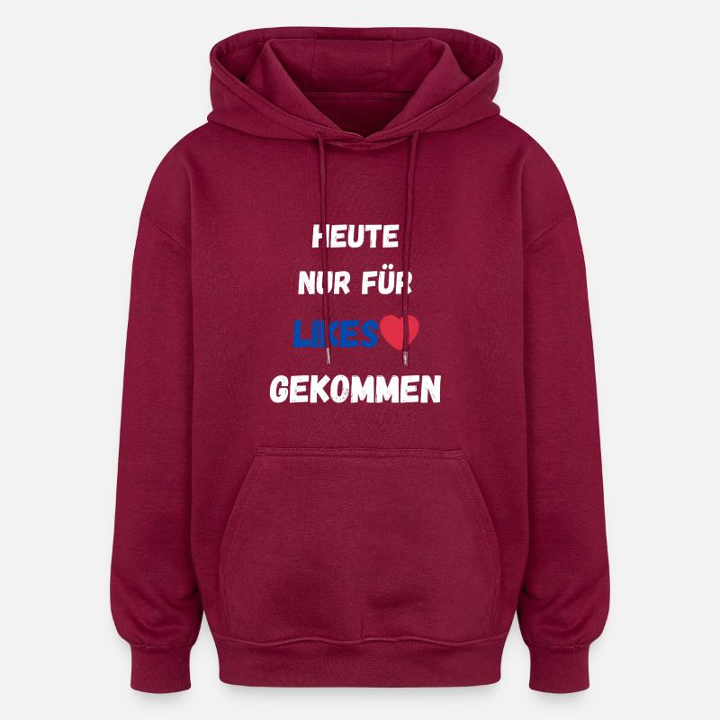 Aime les médias sociaux - Sweat à capuche oversize unisexe - bordeaux