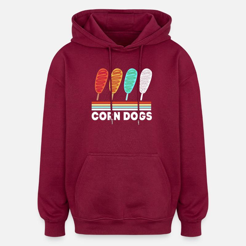 Corn Dog - Oversized Unisex Hoodie - Burgunderrot
