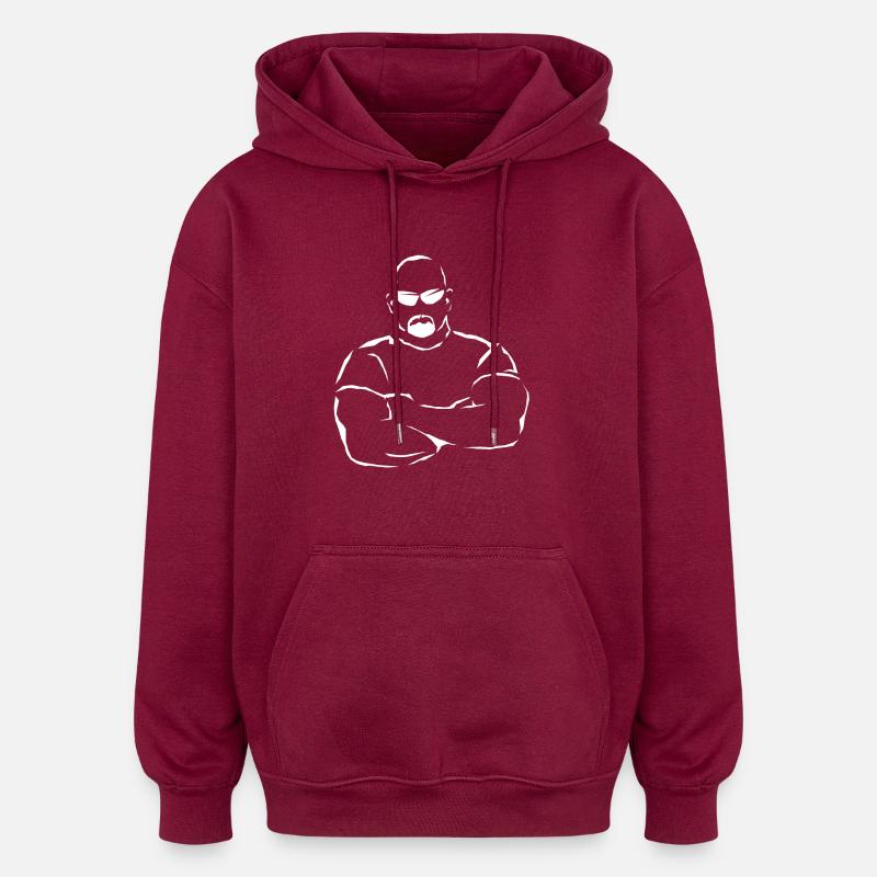Da Bouncer - Blanc - Sweat à capuche oversize unisexe - bordeaux
