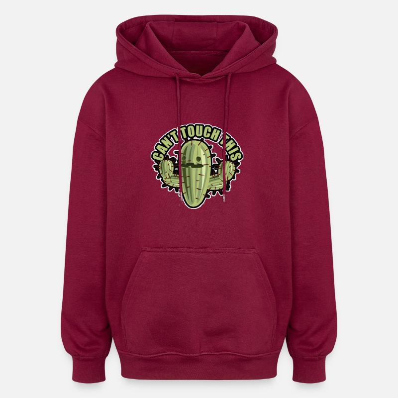 cant touch this - Oversized Unisex Hoodie - burgundy