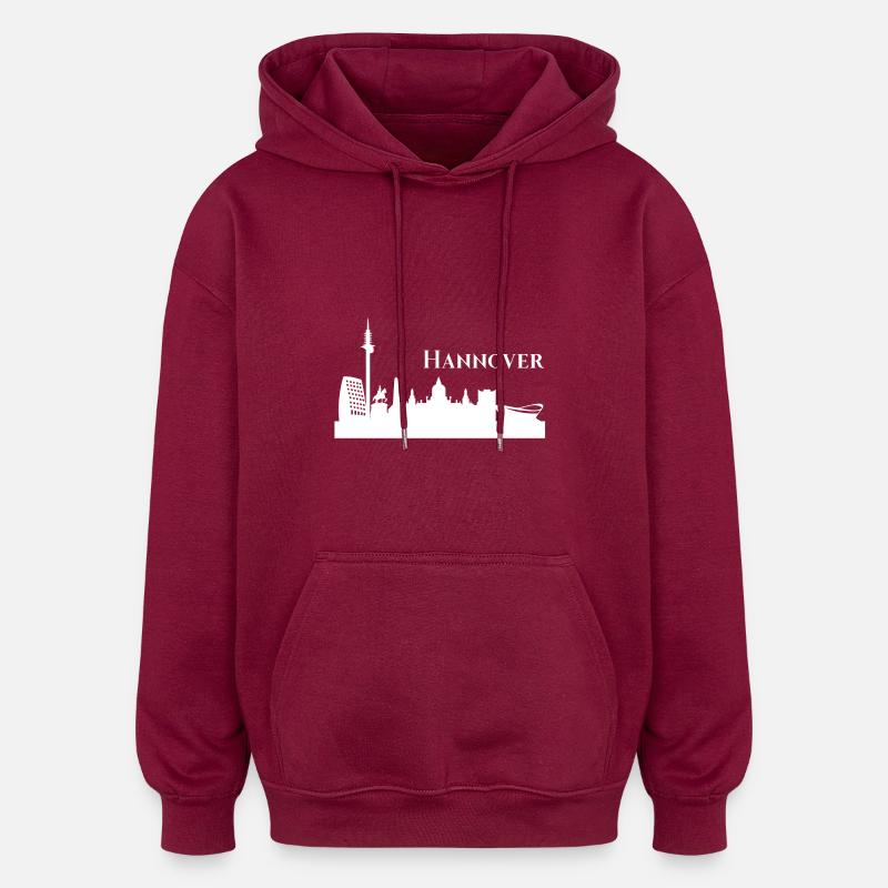 horizon Hanovre - Sweat à capuche oversize unisexe - bordeaux
