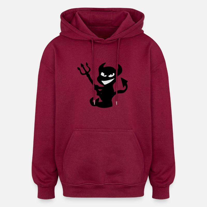 Smile evil with trident - Oversized Unisex Hoodie - burgundy