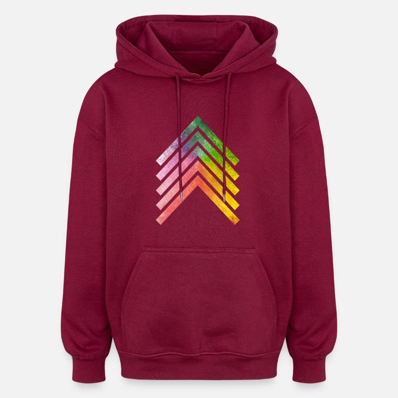 Flèche V1 - Sweat à capuche oversize unisexe - bordeaux