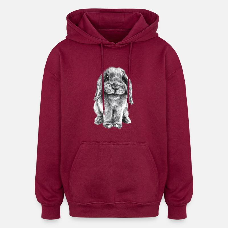 Buddy - Sweat à capuche oversize unisexe - bordeaux