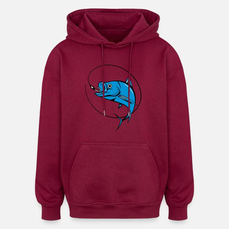 poisson - Sweat à capuche oversize unisexe - bordeaux