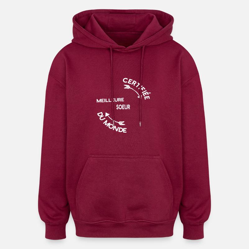 Meilleure Soeur cadeau noël - Sweat à capuche oversize unisexe - bordeaux