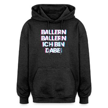 Hardtekk Tekk - Oversized Unisex Hoodie - Anthrazit - Vorne - Noah (186cm)