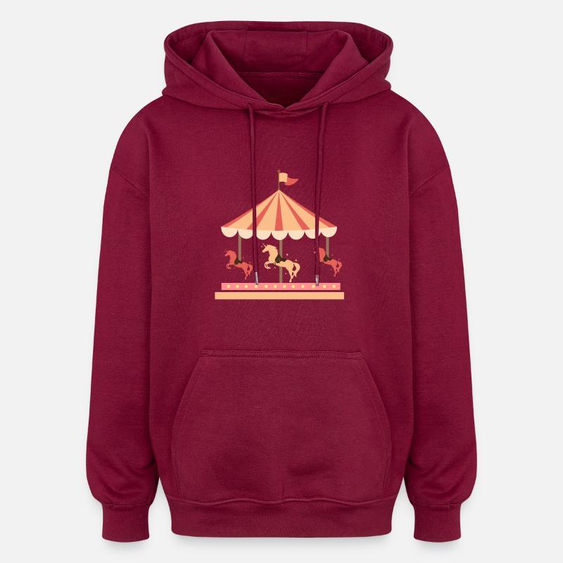 Karussell - Oversized Unisex Hoodie - Burgunderrot