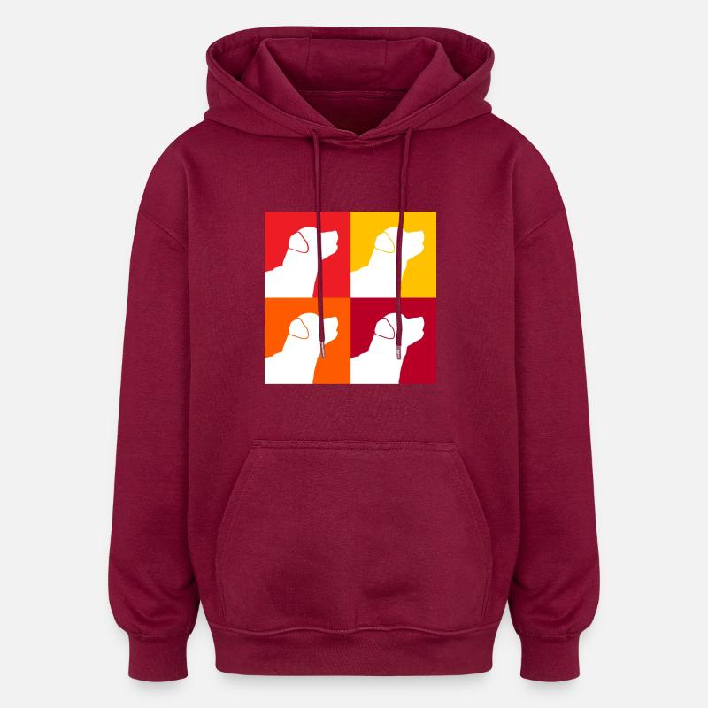 Labrador - Sweat à capuche oversize unisexe - bordeaux
