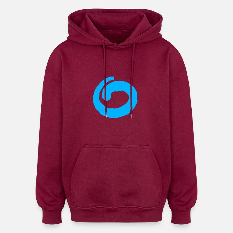 Cercle élégant (bleu) - Sweat à capuche oversize unisexe - bordeaux