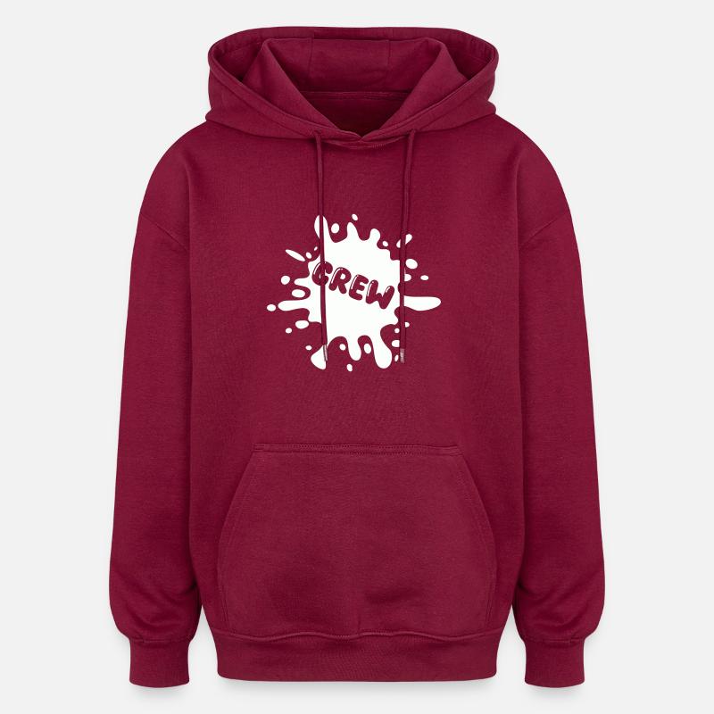 Crew Blobs Splatter - Oversized Unisex Hoodie - burgundy