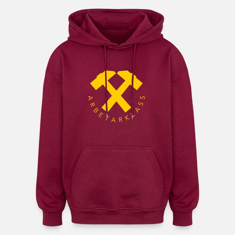 Working class - Oversized Unisex Hoodie - burgundy