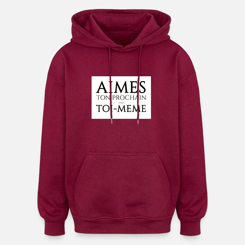 aimes 300 - Sweat à capuche oversize unisexe - bordeaux