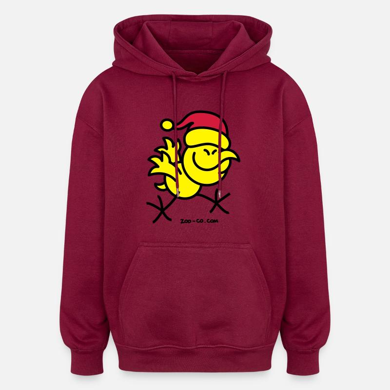 Joyeux Noël Poulet - Sweat à capuche oversize unisexe - bordeaux