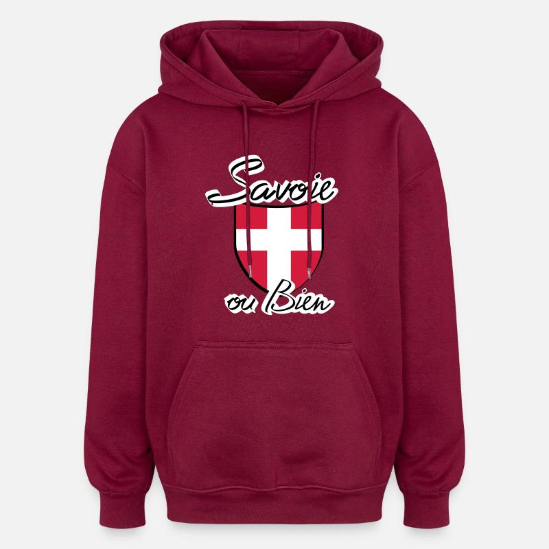 ecusson savoie - Sweat à capuche oversize unisexe - bordeaux