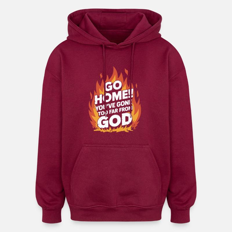 RENTRE CHEZ TOI - Sweat à capuche oversize unisexe - bordeaux