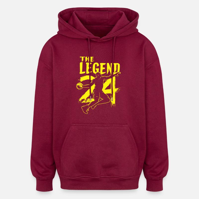 LA LÉGENDE 24 - Sweat à capuche oversize unisexe - bordeaux