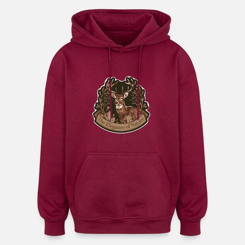 L’ÉLÉGANCE DE LA NATURE - Sweat à capuche oversize unisexe - bordeaux