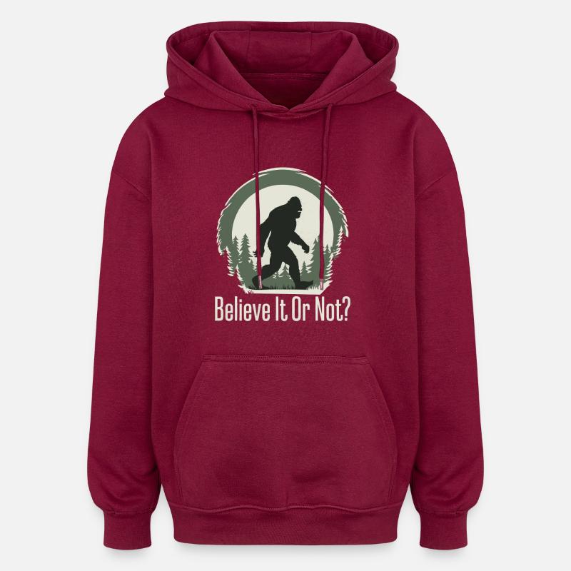 SASQUATCH - Sweat à capuche oversize unisexe - bordeaux