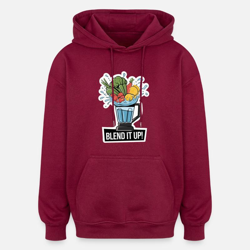 BLEND IT UP - Oversized Unisex Hoodie - burgundy