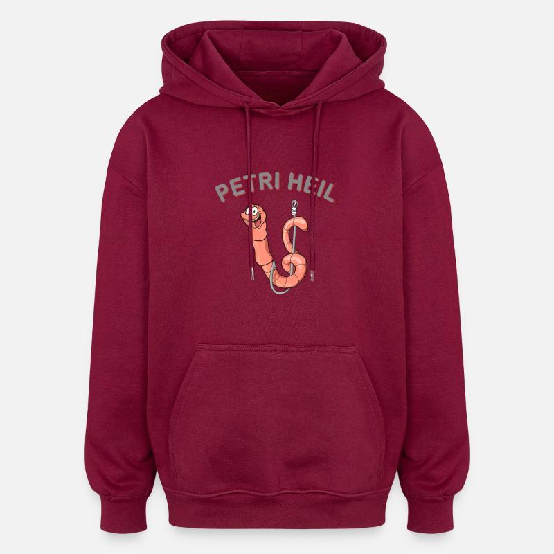 Petri Heil - Sweat à capuche oversize unisexe - bordeaux