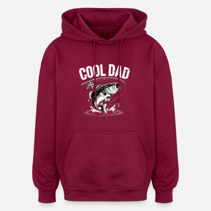 COOLER VATER - Oversized Unisex Hoodie - Burgunderrot