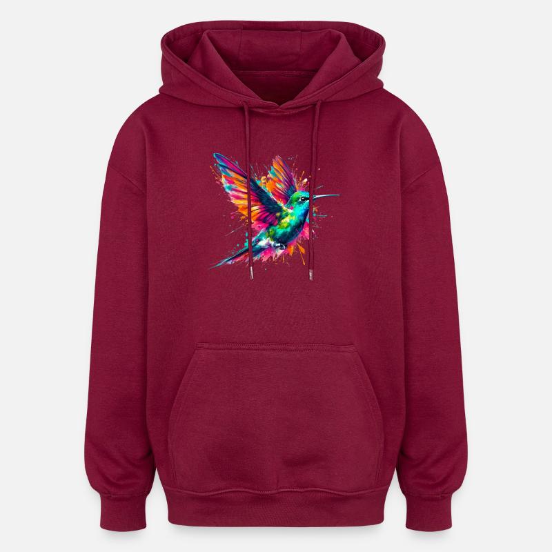 Colibri - Sweat à capuche oversize unisexe - bordeaux