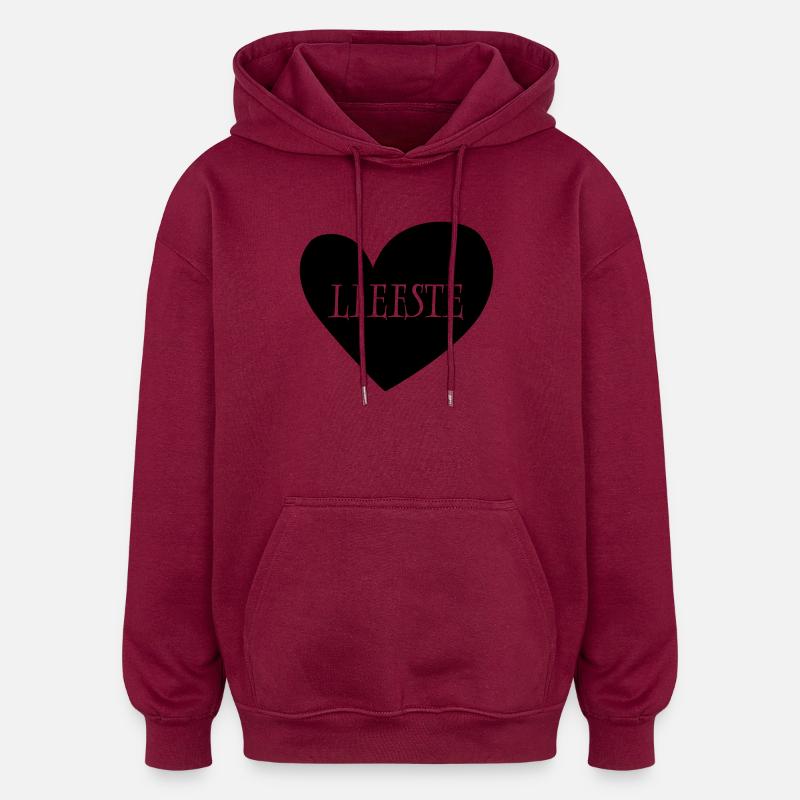 23 Liebestes Herz Rot - Oversized Unisex Hoodie - Burgunderrot