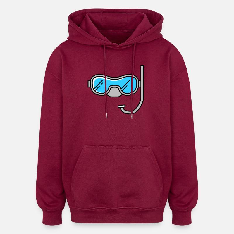 Lunettes de plongée - Sweat à capuche oversize unisexe - bordeaux