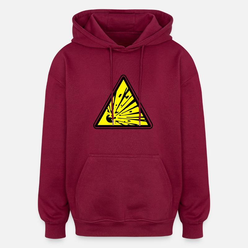Explosiv - Oversized Unisex Hoodie - Burgunderrot