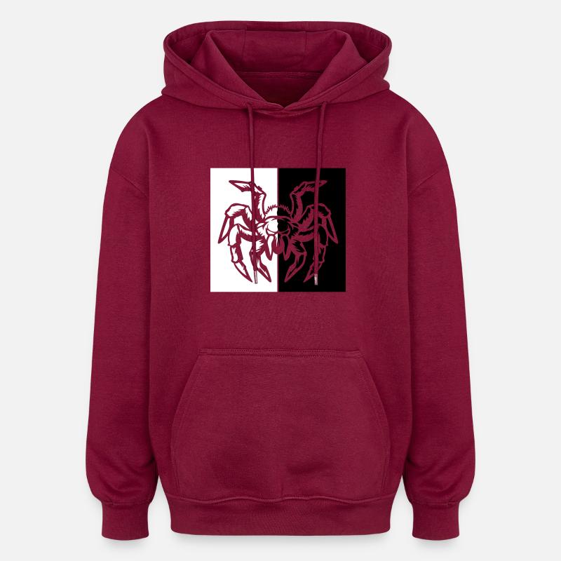 araignée araignée - Sweat à capuche oversize unisexe - bordeaux