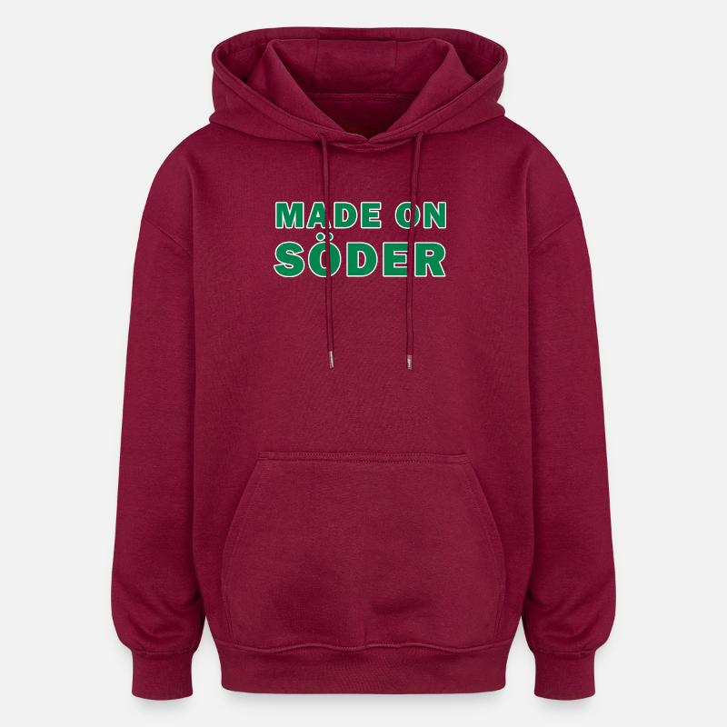 Fabriqué sur Söder green ̈ - Sweat à capuche oversize unisexe - bordeaux